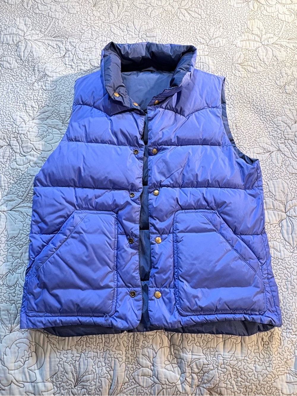 💥Scotch & Soda Reversible Quilted Puffer Vest Snap Front Utility Pockets ~M💛 - Picture 3 of 14